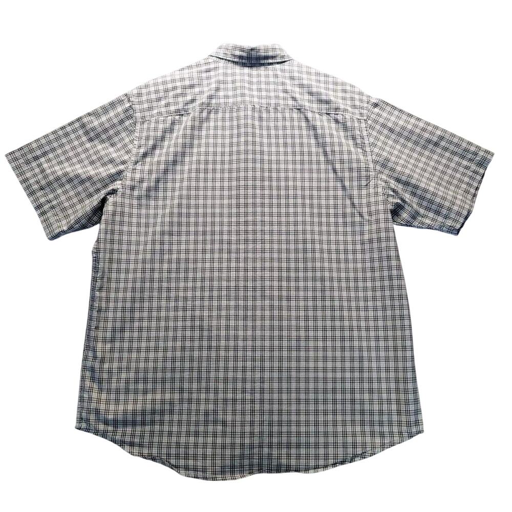 Northwest Territory Blue Plaid Button Down Shirt Mens Large Short Sleeve Pocket - Picture 2 of 7